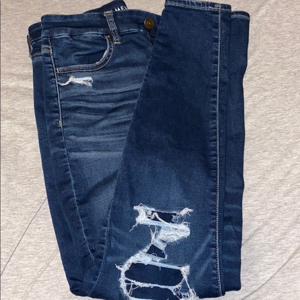 Size 8 distressed American eagle jeans